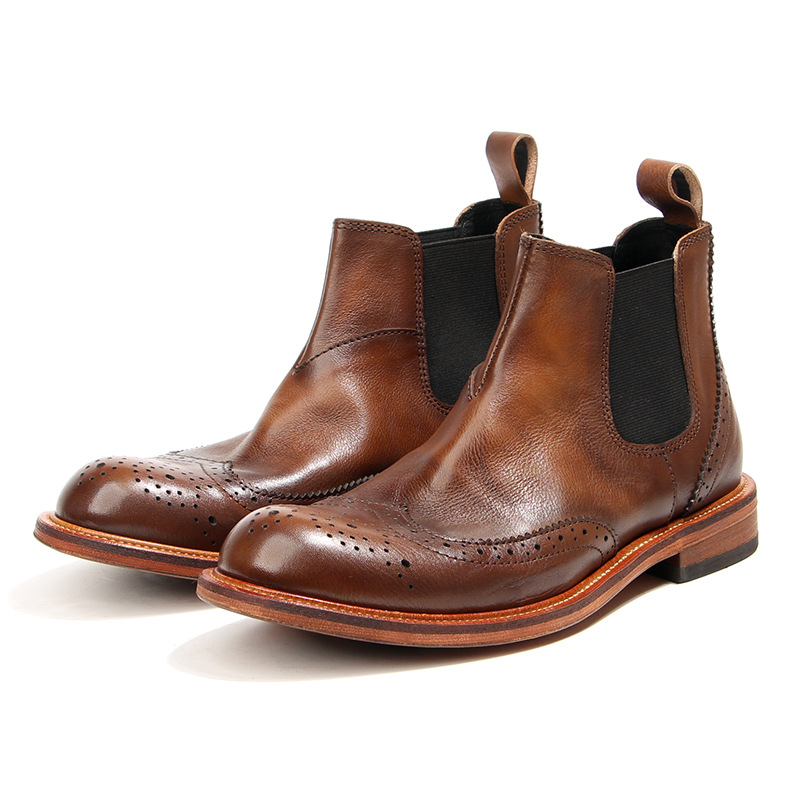 Men'S Shoes Brogues - New Handmade Men Vintage British Ankle