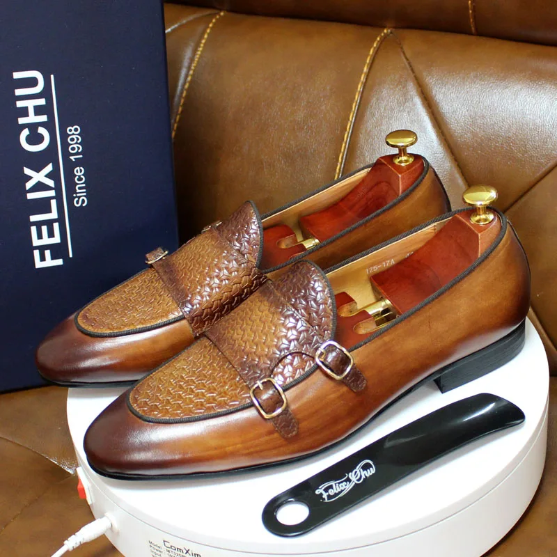 Monk Strap Shoe - FELIX CHU Thu Rọ Da Thật