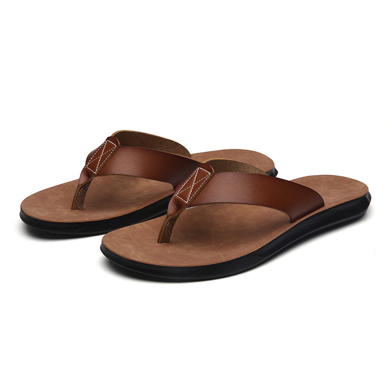 Men Shoes Marks - 38-47 New Italian Leather Flip-flops for