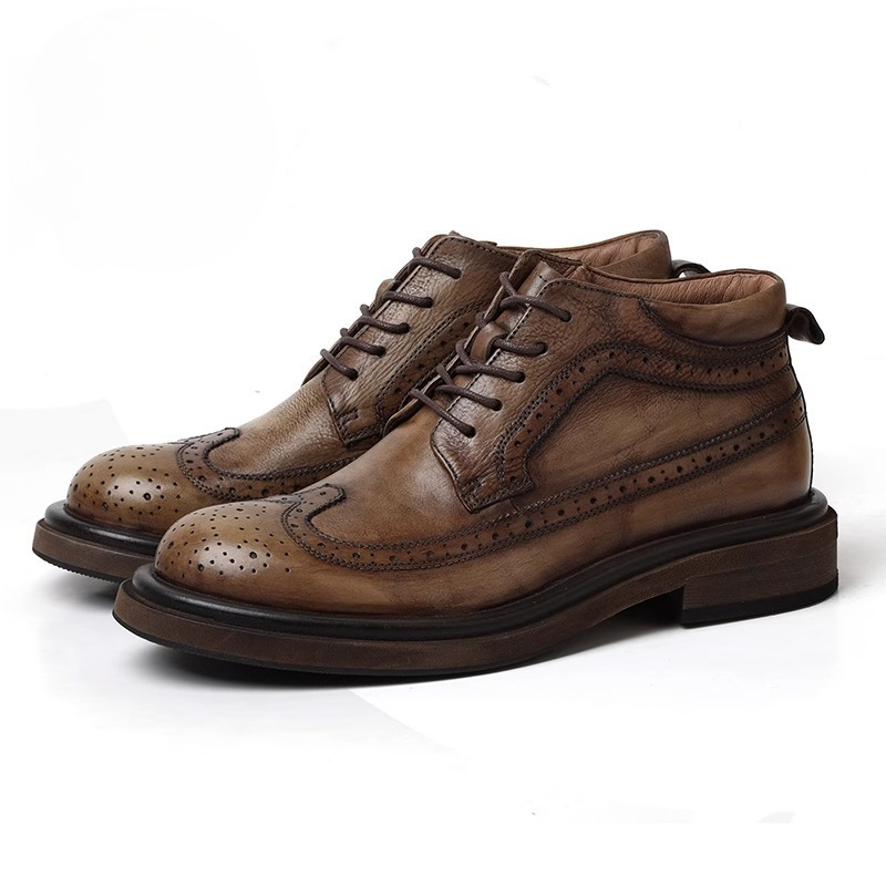 Men'S Shoes Brogues - British Brogue Carved High Top Business