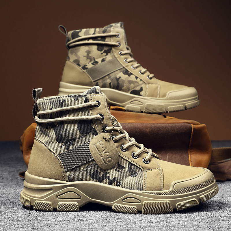 Men Shoes Ecco - High-Top Boots for Men Autumn Camouflage