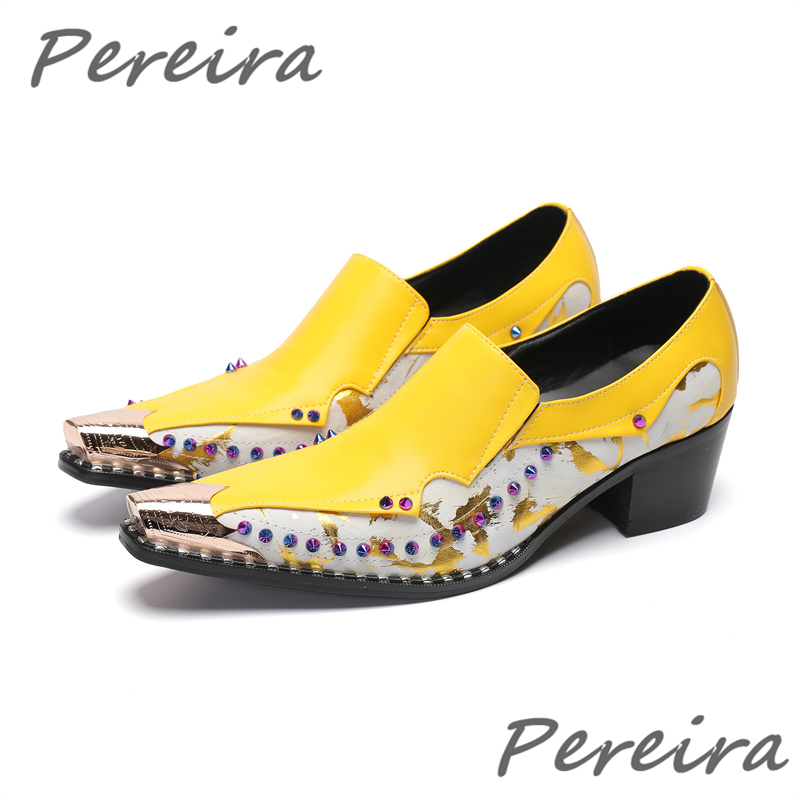 Colorful Rhinestone Yellow Pur - đánh giá và giá Men Shoes Yellow