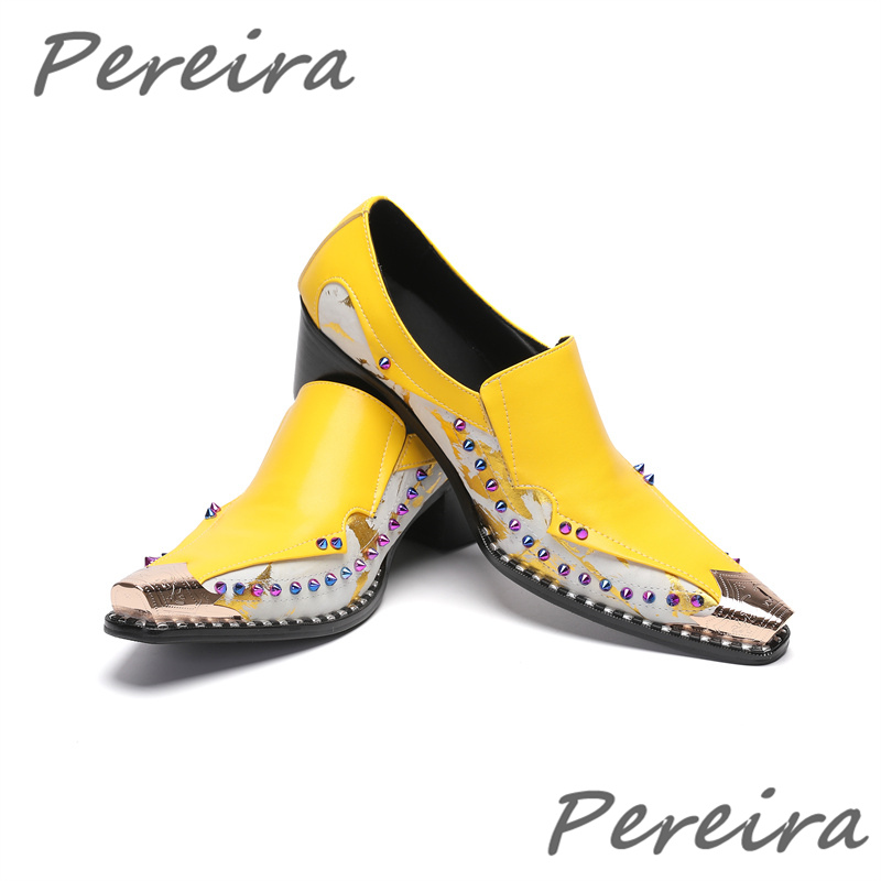 Colorful Rhinestone Yellow Pur - đánh giá và giá Men Shoes Yellow