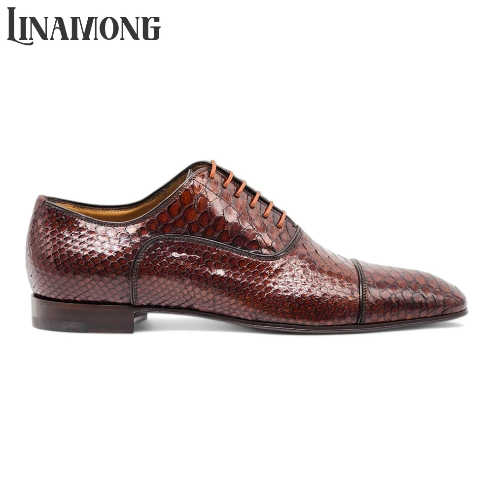 Brown Faux Python Leather Oxfo - đánh giá và giá Men'S Shoes Limited Edition