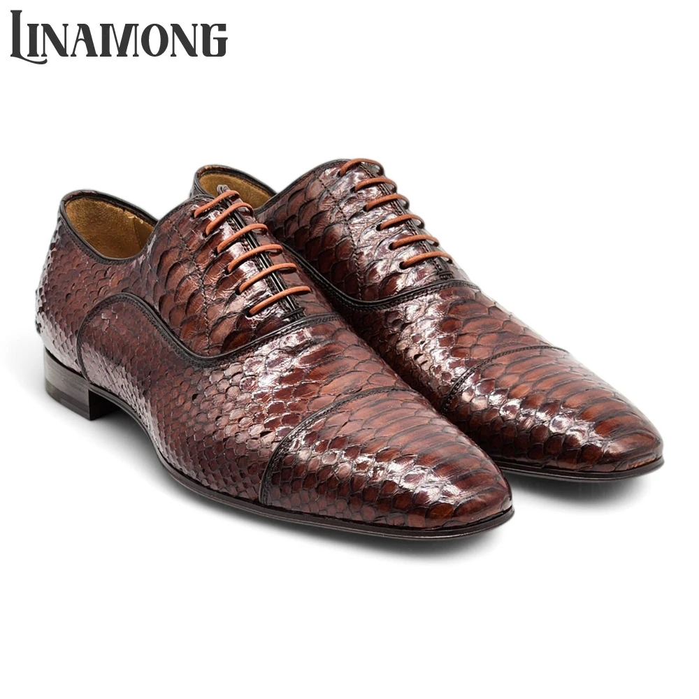 Brown Faux Python Leather Oxfo - đánh giá và giá Men'S Shoes Limited Edition