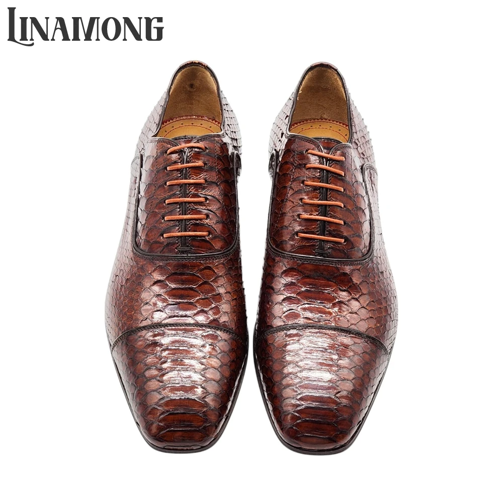 Brown Faux Python Leather Oxfo - đánh giá và giá Men'S Shoes Limited Edition