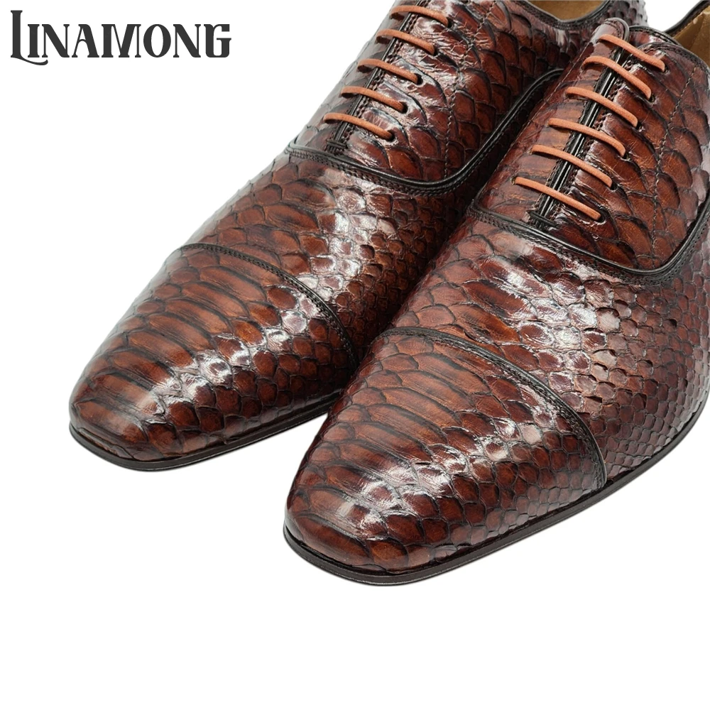 Brown Faux Python Leather Oxfo - đánh giá và giá Men'S Shoes Limited Edition