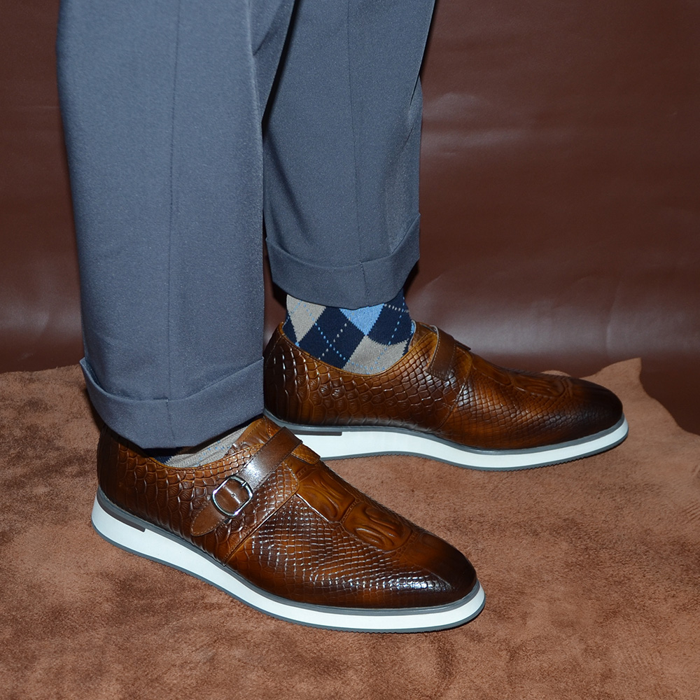 Cow Genuine Leather Men's Casu - đánh giá và giá Monk Strap Shoe