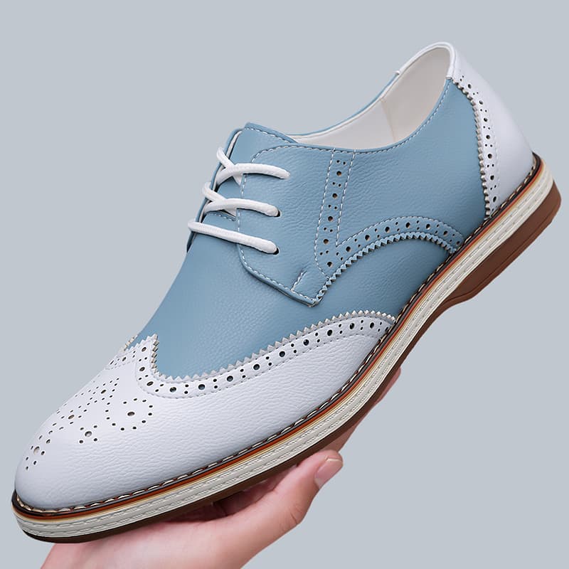 Mens White Blue Two Tone Brogu - đánh giá và giá Men'S Shoes Brogues