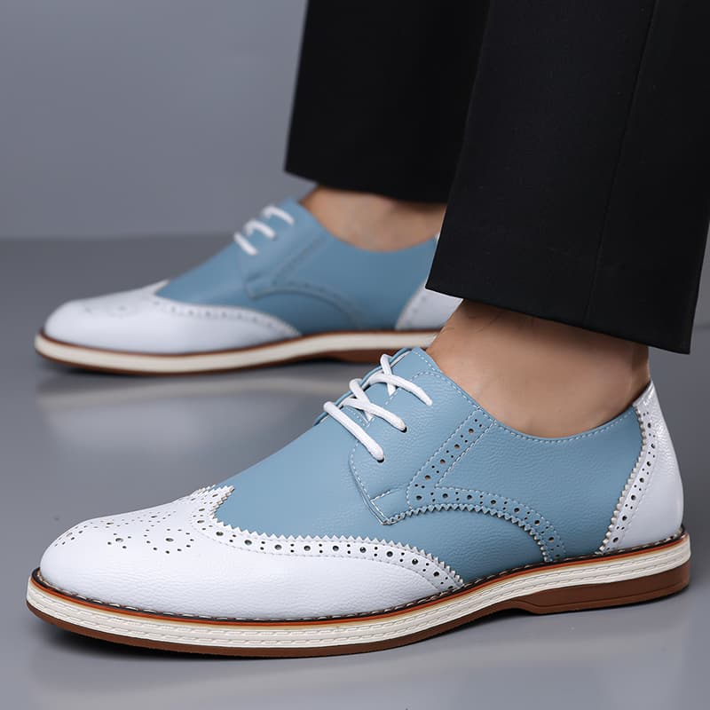 Mens White Blue Two Tone Brogu - đánh giá và giá Men'S Shoes Brogues
