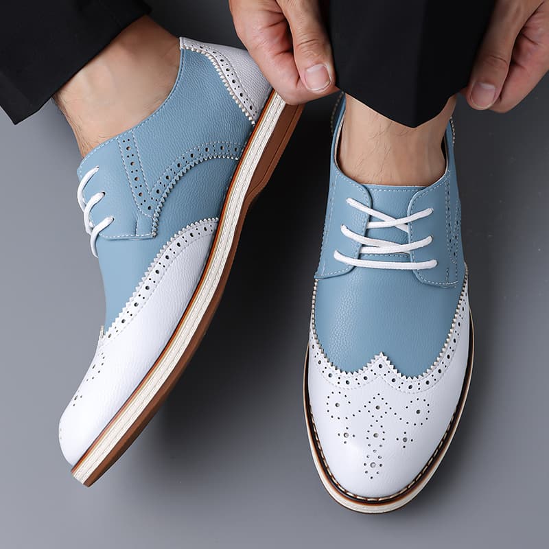 Mens White Blue Two Tone Brogu - đánh giá và giá Men'S Shoes Brogues