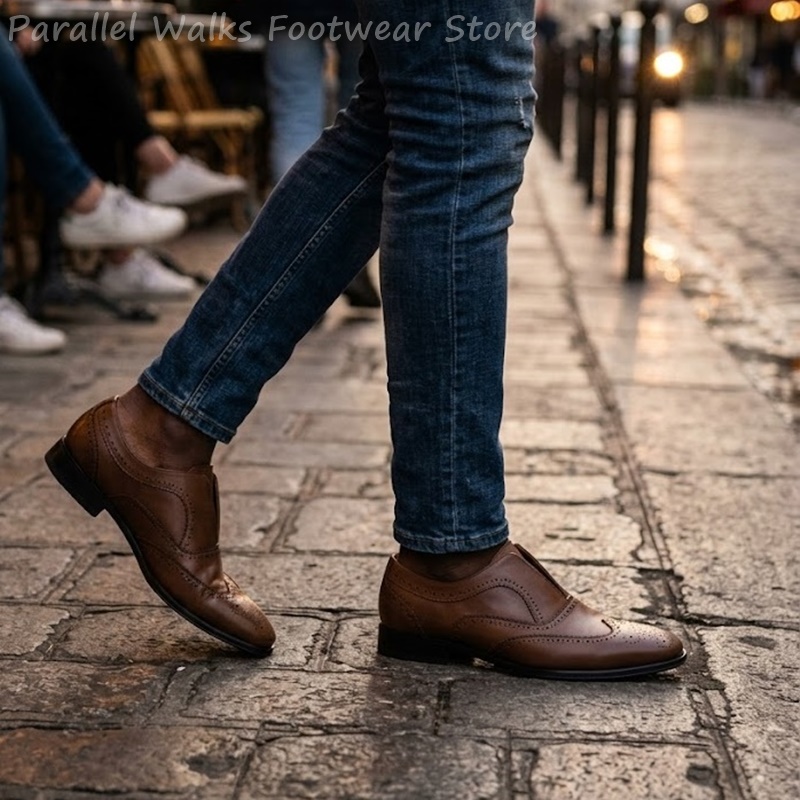 Mens Brown Leather Brogue Shoe - đánh giá và giá Men'S Shoes Brogues