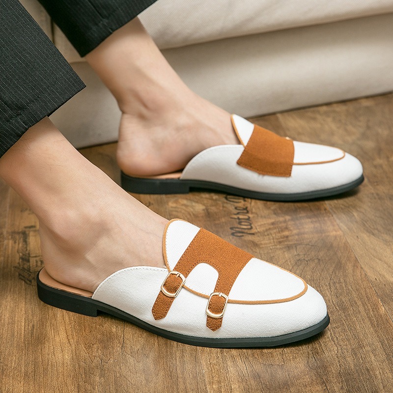 canvas mules half shoes for ma - đánh giá và giá Monk Strap Shoe
