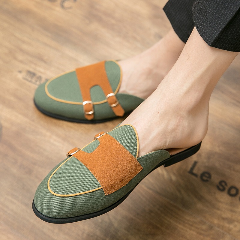 canvas mules half shoes for ma - đánh giá và giá Monk Strap Shoe