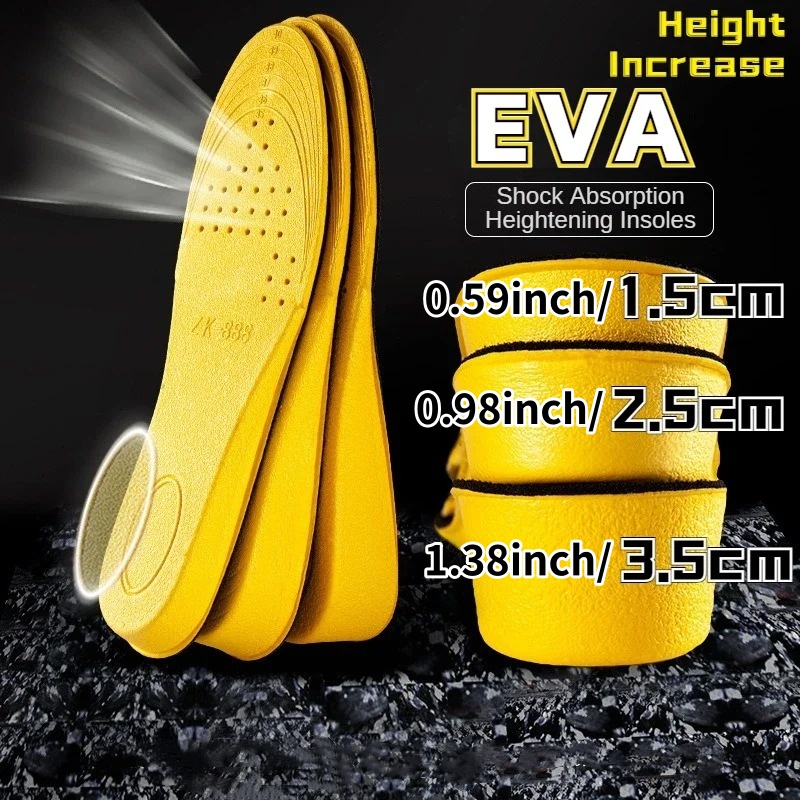 1 Pair 1.5-3.5cm Invisiable He - đánh giá và giá Men Shoes Yellow