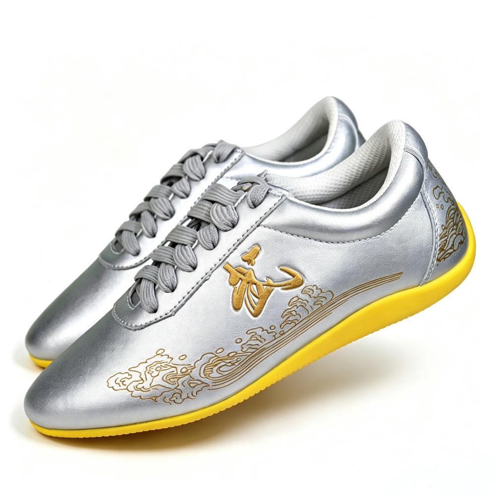 Glossy Genuine Leather Kung Fu - đánh giá và giá Men Shoes Yellow