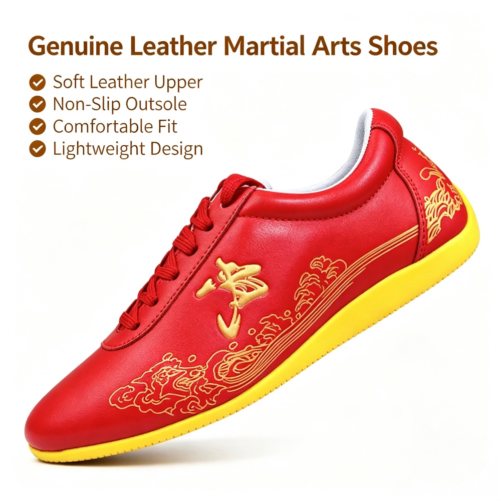 Glossy Genuine Leather Kung Fu - đánh giá và giá Men Shoes Yellow
