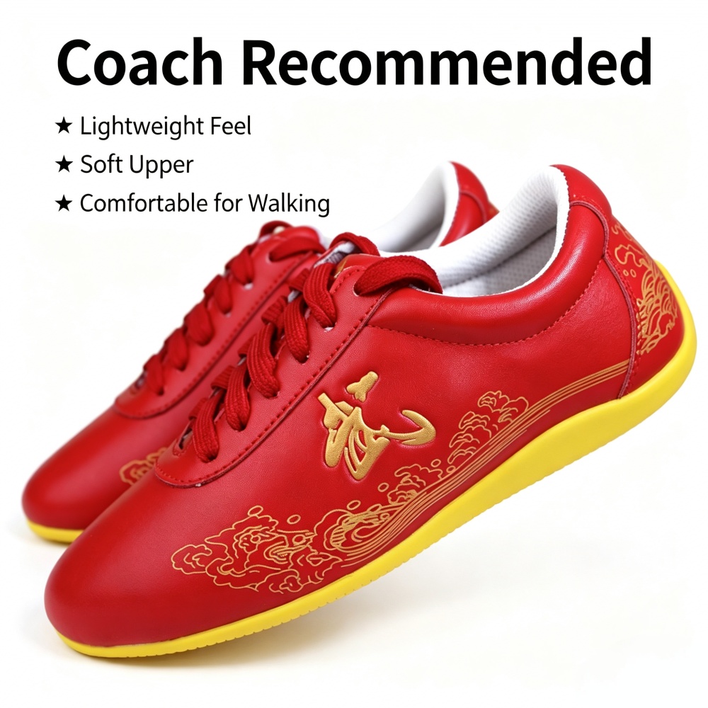 Glossy Genuine Leather Kung Fu - đánh giá và giá Men Shoes Yellow