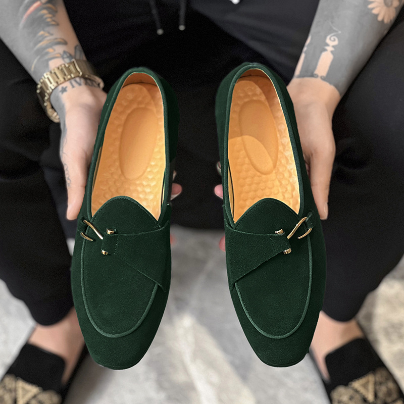 New Mens Trendy Pointed Suede  - đánh giá và giá Monk Strap Shoe