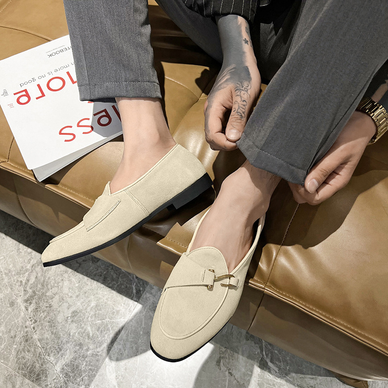 New Mens Trendy Pointed Suede  - đánh giá và giá Monk Strap Shoe